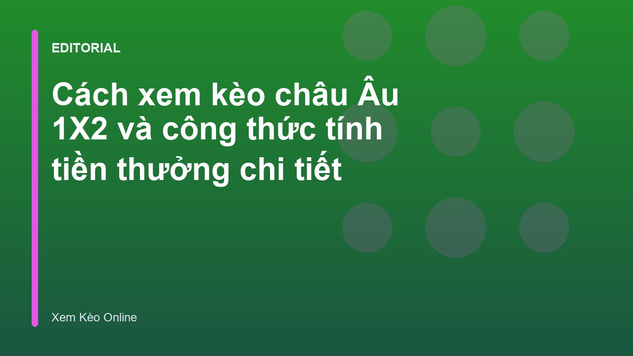 Minh họa cách xem bảng tỷ lệ kèo châu Âu 1X2